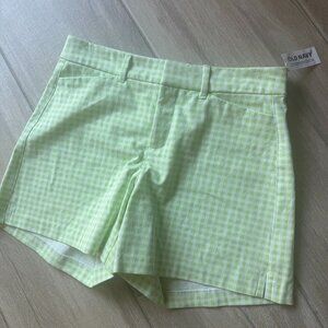Old Navy Lime Green Checkered Pixie Shorts – Women’s Size 4 – NWT